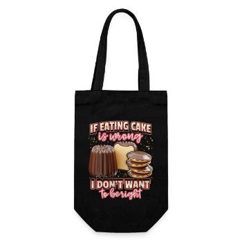 Kuchen und Torte, Backen lustiger Spruch - Geschenkbeutel für Flaschen - Schwarz - Vorne