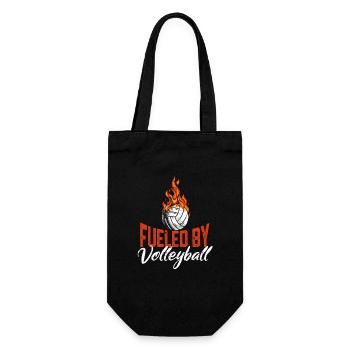 Powered by volleyball players Beach sports - Gift Bag for Bottles - black - Front