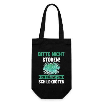 Schildkröte Schildkröten - Geschenkbeutel für Flaschen - Schwarz - Vorne