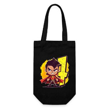 7 years old Superhero & Action Children's Birthday Party - Gift Bag for Bottles - black - Front