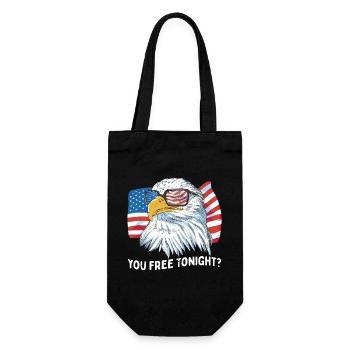 Du bist heute Abend frei Weißkopfseeadler Amerika - Geschenkbeutel für Flaschen - Schwarz - Vorne