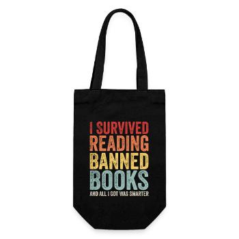 I Survived Reading Banned Books And All I Got Was - Gift Bag for Bottles - black - Front