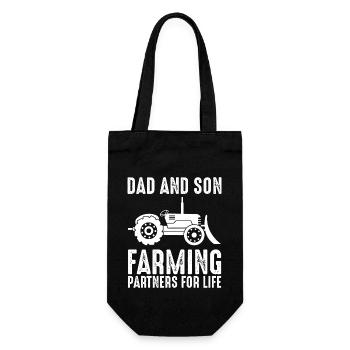 Vater und Sohn auf der Farm - Partner fürs Leben 1 - Geschenkbeutel für Flaschen - Schwarz - Vorne