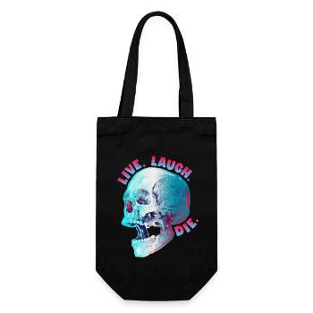 Drôle de crâne, dicton morbide, design de motard - Sac à bouteille - noir - Devant