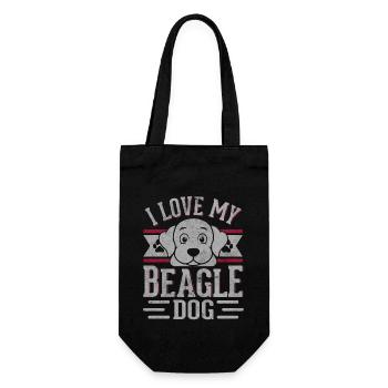 I love my beagle dog - Geschenkbeutel für Flaschen - Schwarz - Vorne