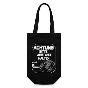 Hundetrainerin Achtung Hund Dog - Geschenkbeutel für Flaschen - Schwarz - Vorne