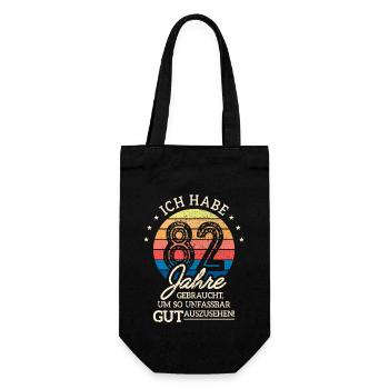 82. Geburtstag Geschenk Habe 82 Jahre Gebraucht - Geschenkbeutel für Flaschen - Schwarz - Vorne