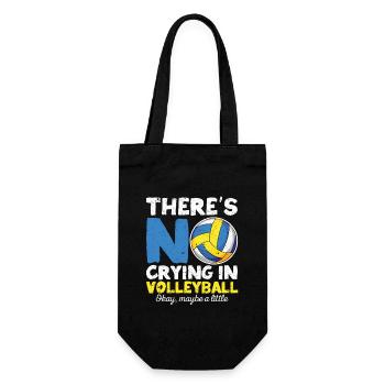 Im Volleyball wird nicht geweint, vielleicht ein - Geschenkbeutel für Flaschen - Schwarz - Vorne
