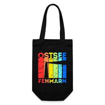 Fehmarn Insel Ostsee Leuchtturm Urlaub Idee - Geschenkbeutel für Flaschen - Schwarz - Vorne
