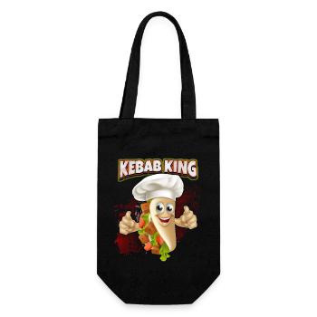 Kebab King, Lustiger Kebab Spruch, Döner Kebap - Geschenkbeutel für Flaschen - Schwarz - Vorne