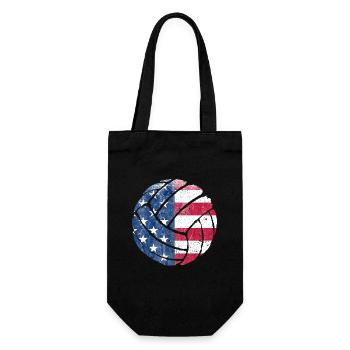 Amerikanische Flagge Volleyball Ball USA Sportler - Geschenkbeutel für Flaschen - Schwarz - Vorne