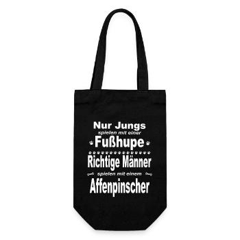 Jungs, Männer, Fußhupe - Affenpinscher - Geschenkbeutel für Flaschen - Schwarz - Vorne