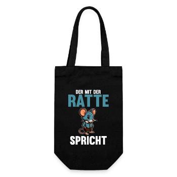 Nagetier Ratte Ratten - Geschenkbeutel für Flaschen - Schwarz - Vorne