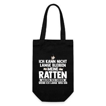 Nagetier Ratte Ratten - Geschenkbeutel für Flaschen - Schwarz - Vorne