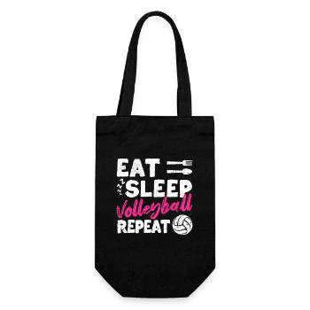 Manger dormir Volleyball Répéter des sports d’équipe amusants - Sac à bouteille - noir - Devant
