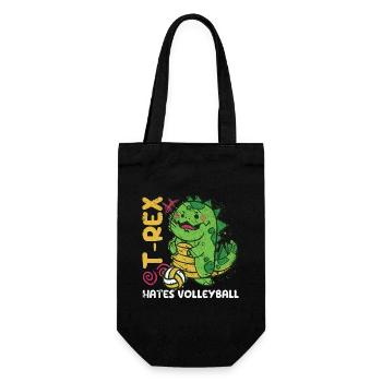 T-Rex hates volleyball players athletes hobby sports - Gift Bag for Bottles - black - Front