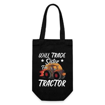 Will Trade Sister For Tractor - Gift Bag for Bottles - black - Front