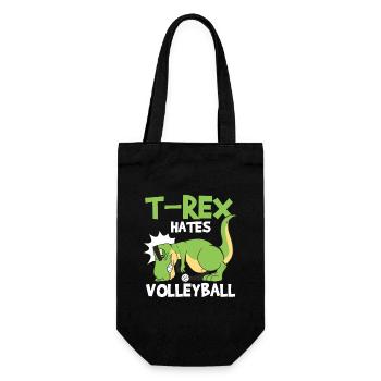 T-Rex hates volleyball players athletes hobby sports - Gift Bag for Bottles - black - Front
