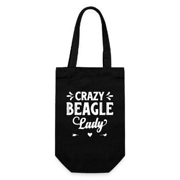 Dame folle beagle - Sac à bouteille - noir - Devant