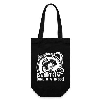 Fishing Fishing Happiness is A Big Fish - Gift Bag for Bottles - black - Front
