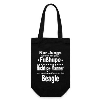 Jungs, Männer, Fußhupe - Beagle - Geschenkbeutel für Flaschen - Schwarz - Vorne