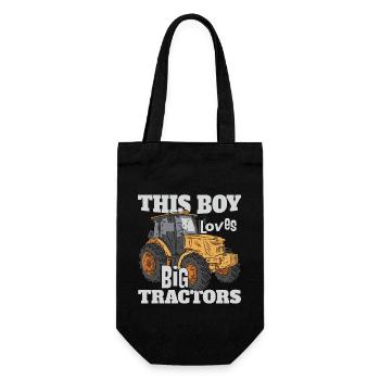 This Boy Loves Big Tractors - Gift Bag for Bottles - black - Front
