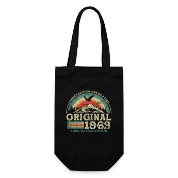 Vintage Geburtstagsgeschenk 1963 - Geschenkbeutel für Flaschen - Schwarz - Vorne