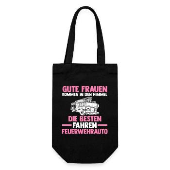 Feuerwehr Feuerwehrfrau - Geschenkbeutel für Flaschen - Schwarz - Vorne