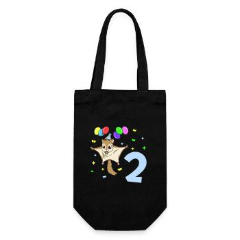 With flying squirrels - children's birthday 2 years - Gift Bag for Bottles - black - Front