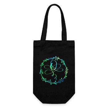 Monogram, Letter O, Calligraphy Ornament - Gift Bag for Bottles - black - Front