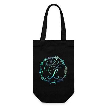 Monogram, Letter L, Calligraphy Ornament - Gift Bag for Bottles - black - Front