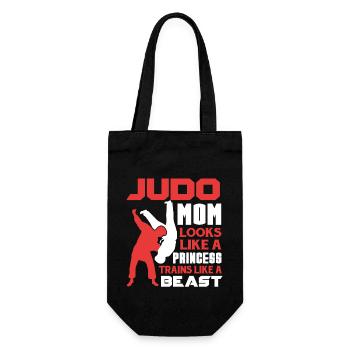Judo Judo Mom Trains Like A Beast - Gift Bag for Bottles - black - Front