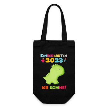 Kindergarten 2023 Ich Komme Jungen Kita Geschenk - Geschenkbeutel für Flaschen - Schwarz - Vorne