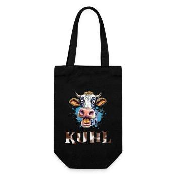 Lustiges Kuh, Spruch Kuhl, Bauern Land - Geschenkbeutel für Flaschen - Schwarz - Vorne