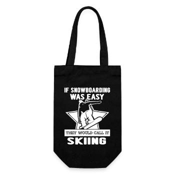 Snowboarding Snowboarding Wasn't Easy - Gift Bag for Bottles - black - Front