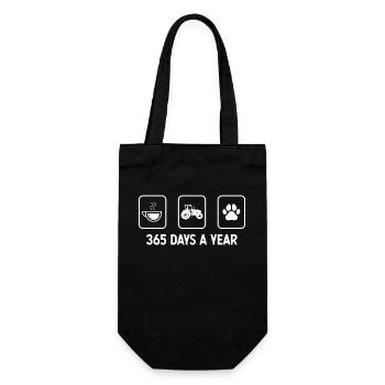 365 days a year - Dog's paw - Guy driving tractor - Gift Bag for Bottles - black - Front