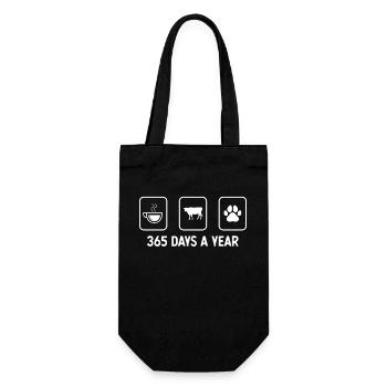 365 days a year - Dog's paw - Cow - - Gift Bag for Bottles - black - Front