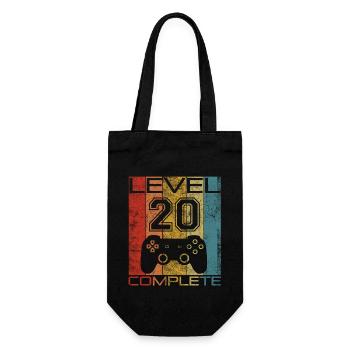 20 Birthday Gamer Level 20 complete Vintage - Gift Bag for Bottles - black - Front