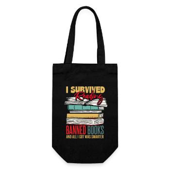 I Survived Reading Banned BooksI - Gift Bag for Bottles - black - Front