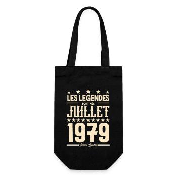 cadeau d'anniversaire Juillet 1979. Cadeau juillet - Sac à bouteille - noir - Devant