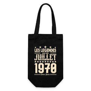 cadeau d'anniversaire Juillet 1970. Cadeau juillet - Sac à bouteille - noir - Devant