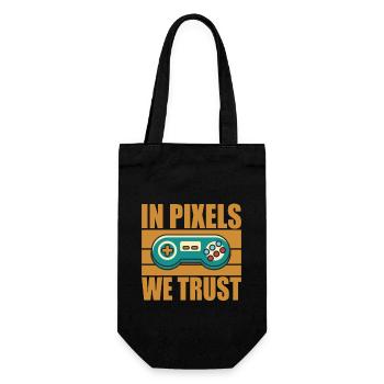 Dans Pixels, nous faisons confiance citation de jeu de la vieille école - Sac à bouteille - noir - Devant