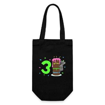 With Koala - Children's Birthday 3 Years - Gift Bag for Bottles - black - Front