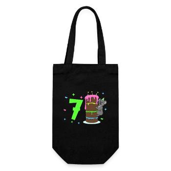 With Koala - Children's Birthday 7 Years - Gift Bag for Bottles - black - Front