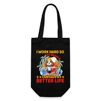 Je travaille dur pour que mon beagle puisse avoir une vie meilleure - Sac à bouteille - noir - Devant
