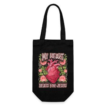 Anatomical heart, Jesus Christ saying, vintage - Gift Bag for Bottles - black - Front