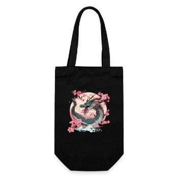 Dragon Japonais Cool Fantasy Dragon Chinois Asiatique - Sac à bouteille - noir - Devant