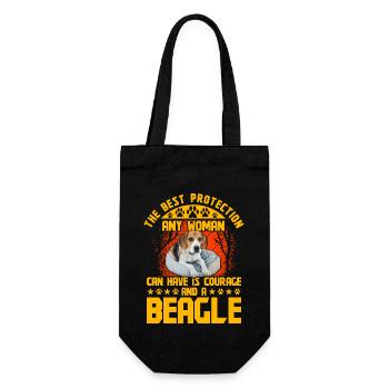 La meilleure protection qu’une femme puisse avoir est un beagle - Sac à bouteille - noir - Devant