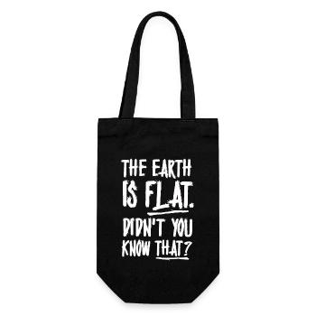 Die Erde ist flach, wussten Sie das nicht? - Geschenkbeutel für Flaschen - Schwarz - Vorne