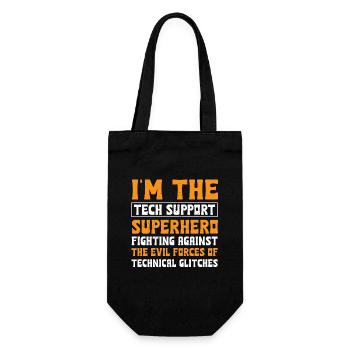 Technischer Support Superheld - Geschenkbeutel für Flaschen - Schwarz - Vorne